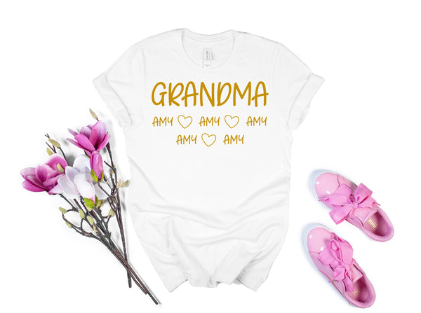 Grandma Custom Name Shirt, Grandma Shirt With Grandkids Names, Nana Shirt, Gift For Grandma, Gift for Grandma, Personalized Grandma shirt