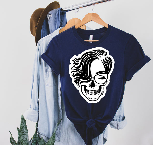 Halloween T-Shirt, Skull Shirt, Woman Skull Tee, Mom skull t shirt, spooky skull,UNISEX T SHIRT, Funny Halloween Shirt, Gift for Halloween