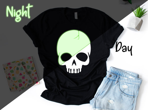 Reflective Skull Shirt, Glow In the Dark Shirt, Special Design Shirt, Night Shirt, Halloween Shirt, Halloween Costume