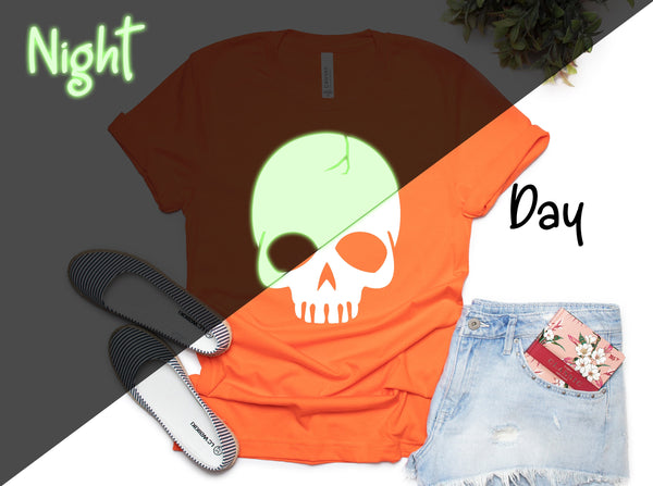 Reflective Skull Shirt, Glow In the Dark Shirt, Special Design Shirt, Night Shirt, Halloween Shirt, Halloween Costume