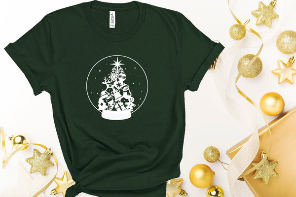 Christmas Snow Globe, Merry Christmas Shirt, Snow Globe Print, Women Holiday Shirt, Xmas Family Gift Ideas, Let It Snow,Gift for Christmas