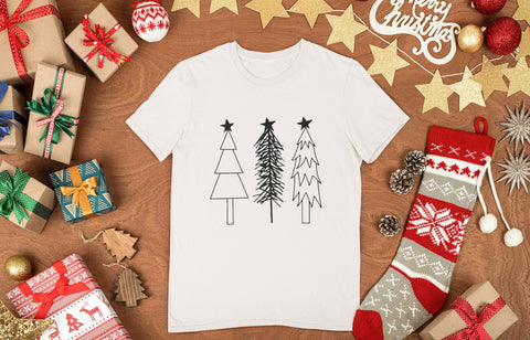 Rustic Christmas Trees | Holiday Themed Shirt | Bella Tee | Soft TShirt | Women's Graphic Tee | Christmas Tree Shirt