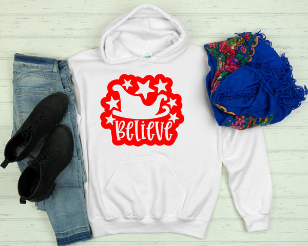 Christmas Believe Hoodie, Xmas Believe Hoodie, Christmas Gif for Mom, Christmas Hoodie