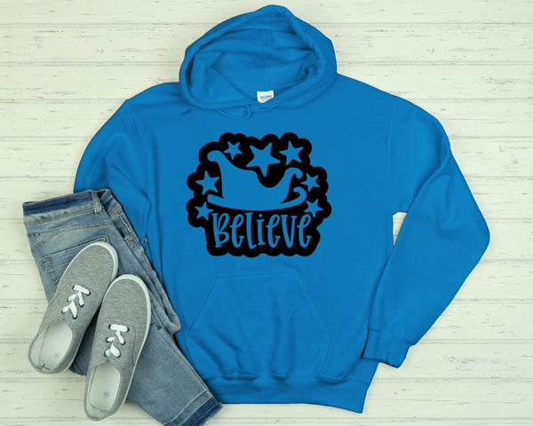 Christmas Believe Hoodie, Xmas Believe Hoodie, Christmas Gif for Mom, Christmas Hoodie