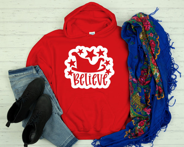 Christmas Believe Hoodie, Xmas Believe Hoodie, Christmas Gif for Mom, Christmas Hoodie