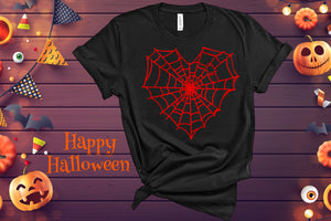 Web T-Shirt,Spider web Shirt, heart web TShirt,Halloween Shirt,Gift for Halloween,Cool Tshirt, Inspirational Tee, Unisex Shirt, Best Quality
