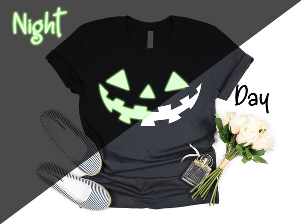 Reflective Pumpkin Head Shirt, Glow In the Dark Shirt, Special Design Shirt, Night Shirt, Halloween Shirt, Halloween Costume