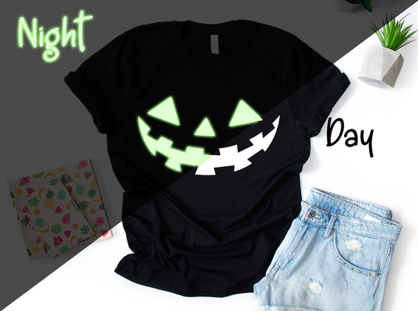 Reflective Pumpkin Head Shirt, Glow In the Dark Shirt, Special Design Shirt, Night Shirt, Halloween Shirt, Halloween Costume