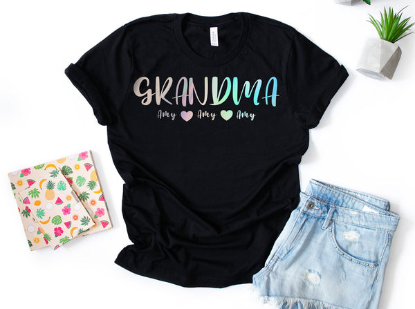 Personalized Grandma Shirt, Grandma Tee, Grandma Gift, Grandma Custom Shirt, Personalized Grandma Gift, Grandma Christmas Gift,Grandchildren