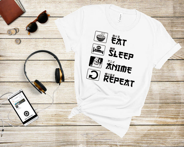 Eat Sleep Anime Repeat Shirt, Anime Shirt, Gift for Anime Lover, Gift for Anime Fan, Anime Otaku Shirt, Anime Sweatshirt, Cool Anime Shirt