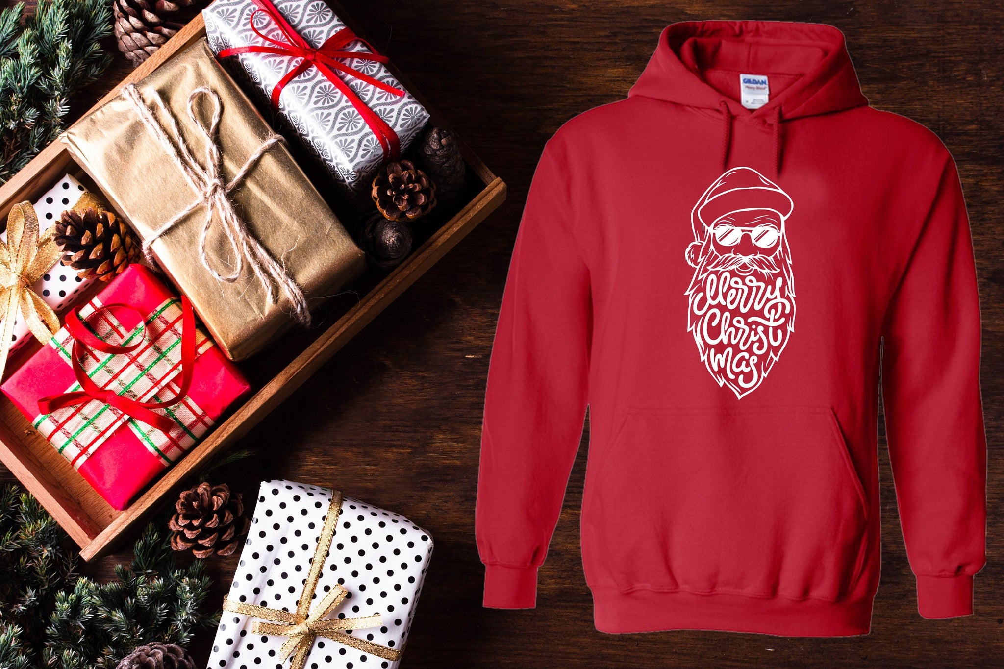 Cool Santa Sweatshirt, Believe, Christmas Hoodie, Xmas Family Hoodies, Christmas Tree Hoodies, Christmas Apparel