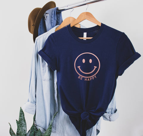 Smiley Face Be Happy  | 90's Vibe Shirt | Shirts for Unisex | 90's Style | 80's Style Graphic Tee Shirts  | Gift for Christmas