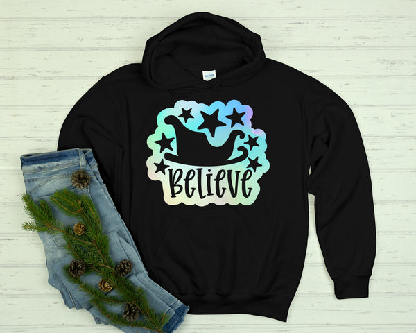 Christmas Believe Hoodie, Xmas Believe Hoodie, Christmas Gif for Mom, Christmas Hoodie