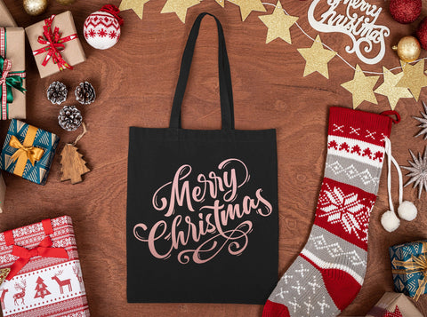 Merry Christmas Canvas Tote Bag,Cotton Xmas Unisex Tote, Christmas Bag, Gifts for family,Merry Christmas, Gift Bag, Gift for Christmas