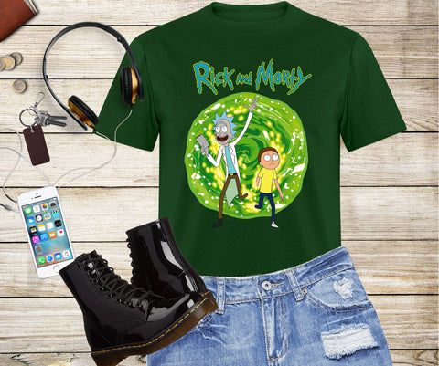 Rick and Morty Dimension Portal,Short Sleeve T-Shirts for Men, and Women, Rick and Morty, Funny Rick and Morty Top for Youth ,Unisex T-shirt , Family Birthday Gift