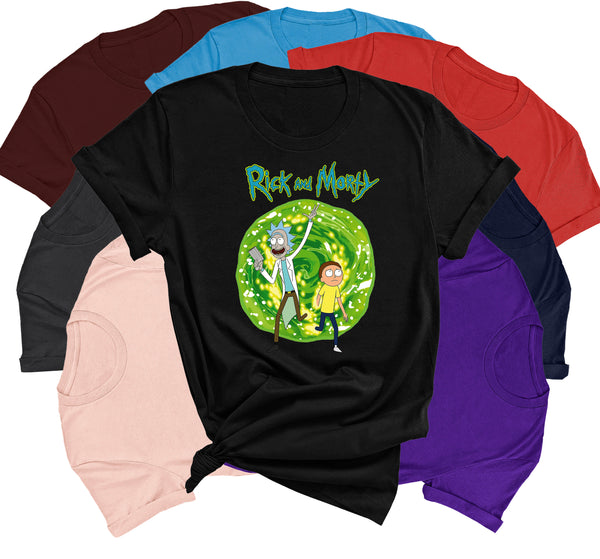 Rick and Morty Dimension Portal,Short Sleeve T-Shirts for Men, and Women, Rick and Morty, Funny Rick and Morty Top for Youth ,Unisex T-shirt , Family Birthday Gift